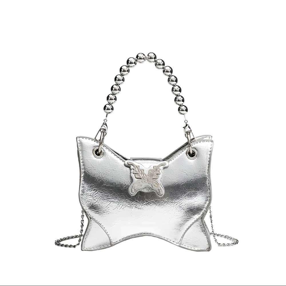 Silver Butterfly Chain Shoulder Bag
